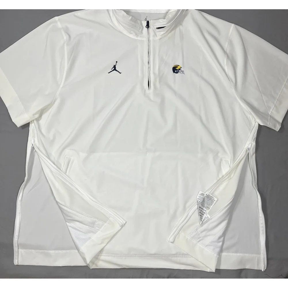 Michigan Wolverines‎ Nike Jordan Mens 1/4 Zip Short Sleeve Hoodie Jacket 3XL